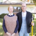 Lisa Dalton as the Farmers Daughter in the classic American Gothic painting